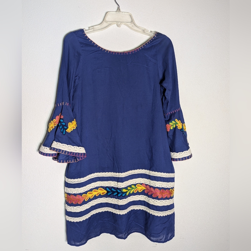 Anthropologie Judith March Womens Dress Fun Fiesta Embroidered Floral Medium